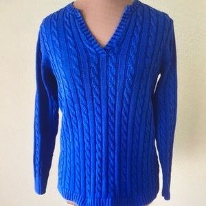 LL bean cotton cable knit pullover sweater